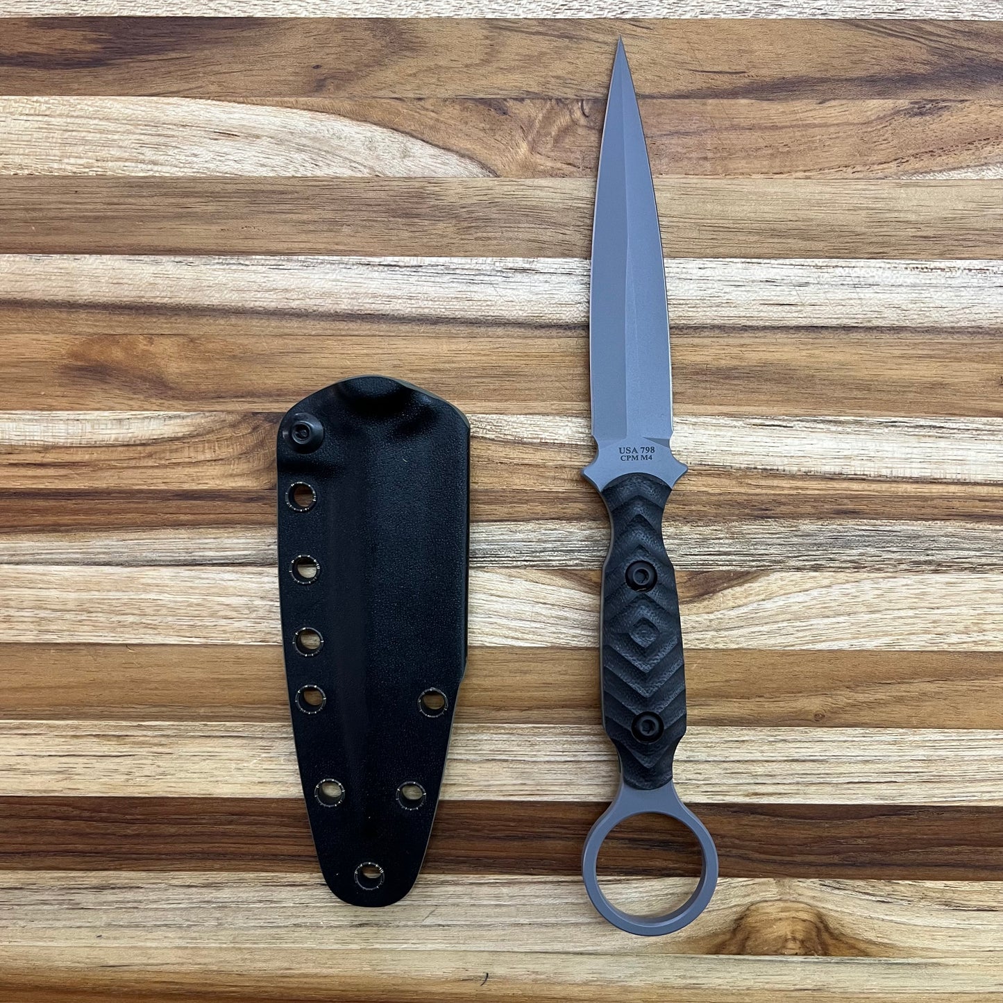 Toor SOF D/E 4.25" Phantom Grey Specter R Fixed Blade w/ Finger Ring