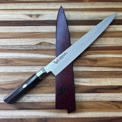 Mcusta Zanmai Red Lacquer 300mm (11.75") Sujihiki Saya w/ Pin
