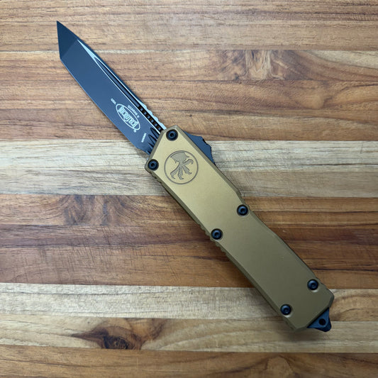 Microtech Scarab II Gen III Executive T/E 4" OTF w/ Tan Aluminum Handle