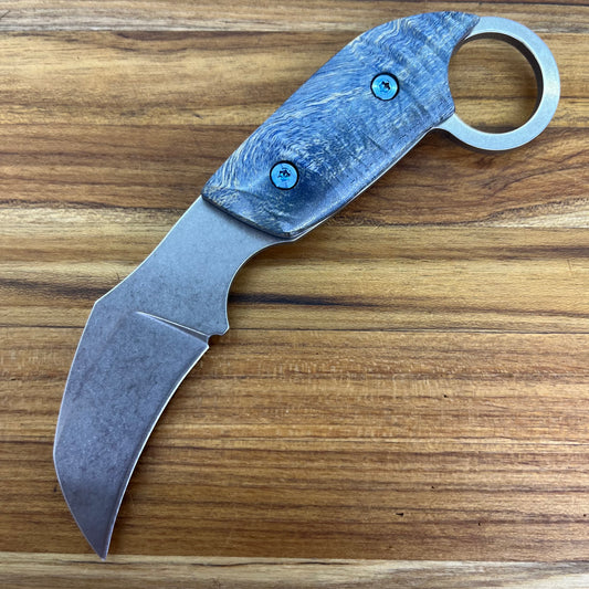 Meglio Blade Show Semi-Custom 2" MagnaCut Karambit w/ Blue Primavera Handle & Kydex Sheath