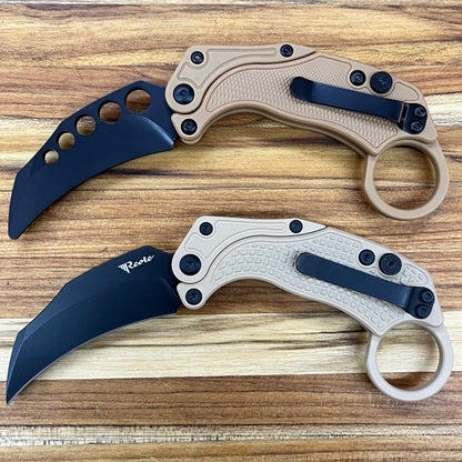 Reate EXO-K 3" PVD Tan Gravity Karambit w/ Trainer Knife