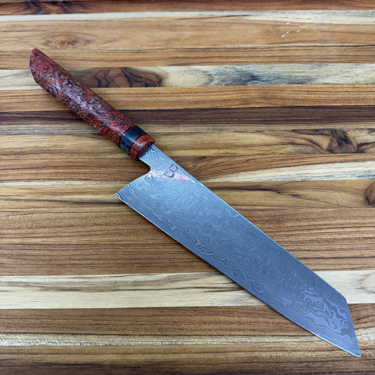 Baldwin Blades 215mm (8.5") Damascus Gyuto w/ K-Tip & Orange Black Ash Handle