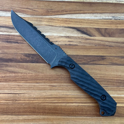 Toor Frontline 4.5" Bomber Black Crewman w/ Sheath