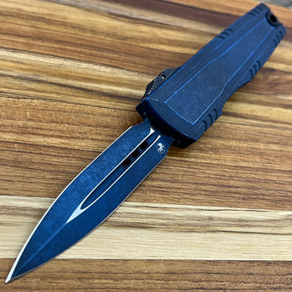 Microtech Luminary ZBP D/E 3.5" OTF w/ Weathered Blue Aluminum Handle