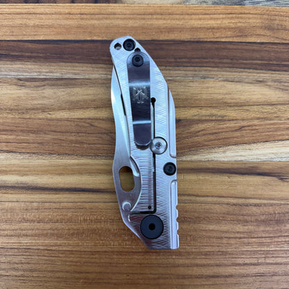 Dwyer Custom Goods BBNM 2.75" Folding Knife w/ Milled White Titanium Handle