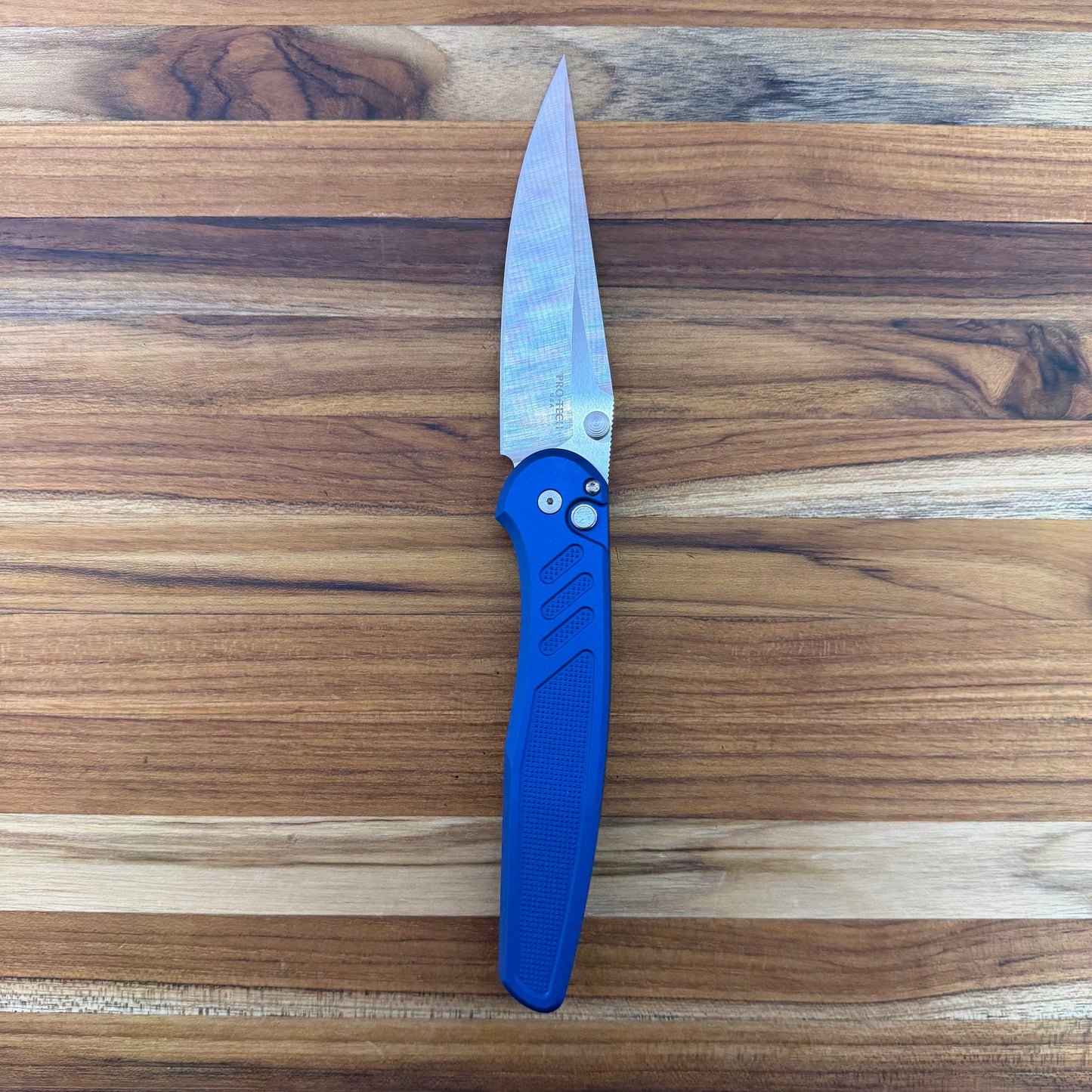Pro-Tech Avalon 4.25" Folding Knife w/ Knurled Blue Aluminum Handle