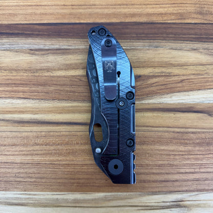 Dwyer Custom Goods BBNL 3" Folding Knife w/ Electric Black Milled Titanium Handle