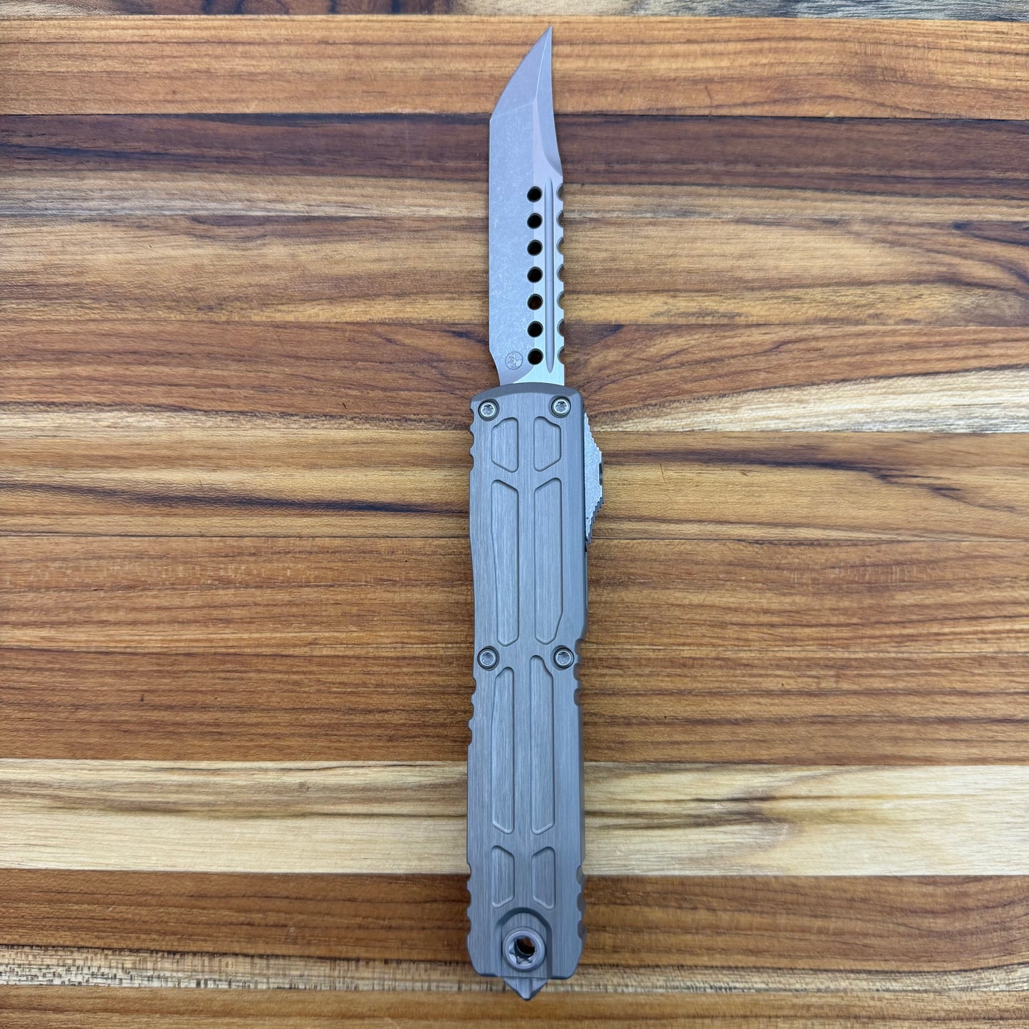 Microtech Signature Series Ultratech EX Gen III ZBP Hellhound 3.5" OTF w/ Natural Clear Aluminum Handle