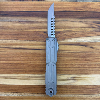 Microtech Signature Series Ultratech EX Gen III ZBP Hellhound 3.5" OTF w/ Natural Clear Aluminum Handle