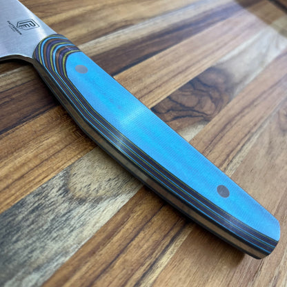 Patterson Forge Semi-Custom 200mm (8") Chef's Knife w/ Multi-Colored G10 Handle