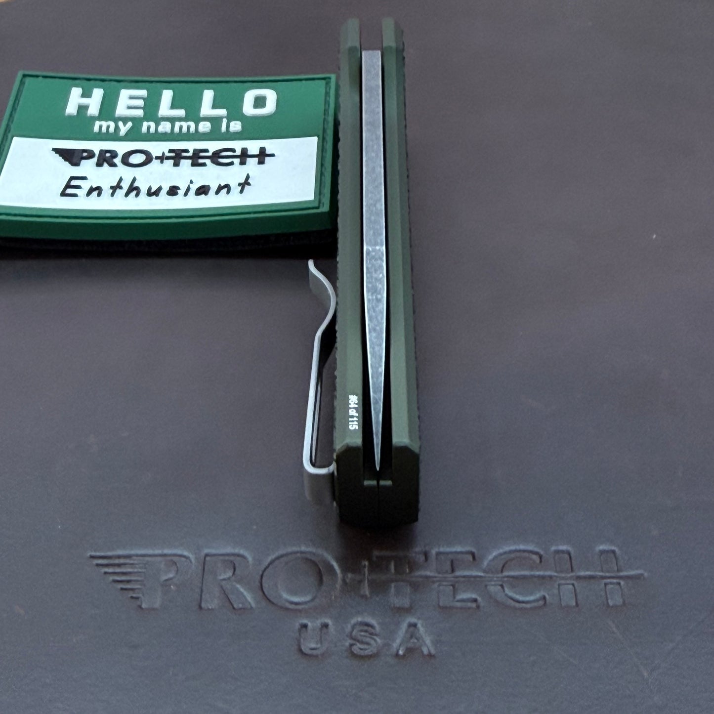 Pro-Tech Blade Show Chavez Scapegoat Compact 3" Auto w/ MagnaMax & Green Carbide Textured Aluminum Handle