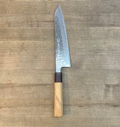 Kikuichi *LIMITED EDITION* 67 Layer Mirror Damascus Tsuchime 210mm (8.25") Gyuto w/ Zelkova Wood