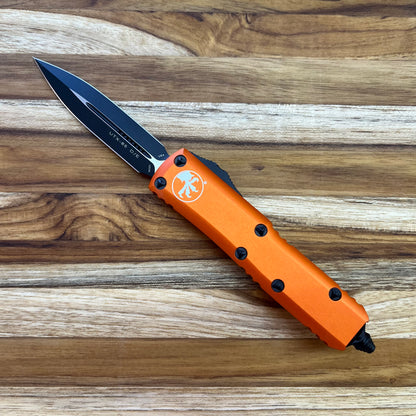 Microtech UTX-85 D/E 3.11" Black OTF Auto w/ Orange Handle