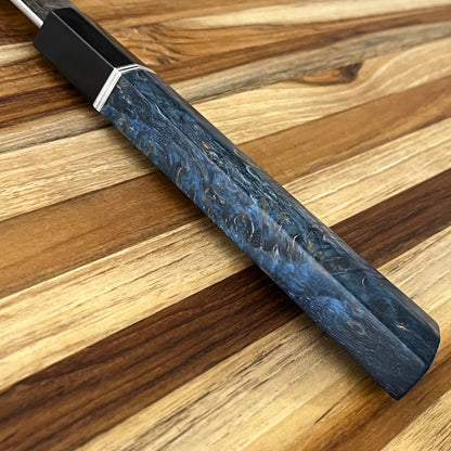 Alfredo Faccipieri Artisanal 165mm (6.5") Petty w/ Damasteel Bifrost Damascus & Blue Karelian Birch Handle