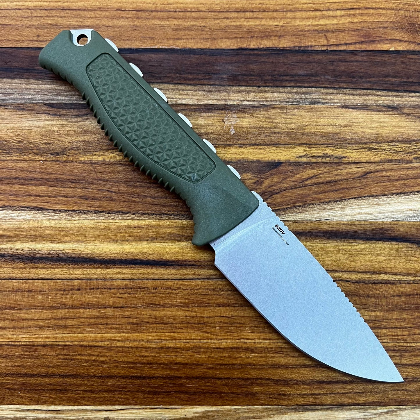 Benchmade Steep Country 3.54" Fixed Blade w/ Dark Olive Textured Handle & Sheath