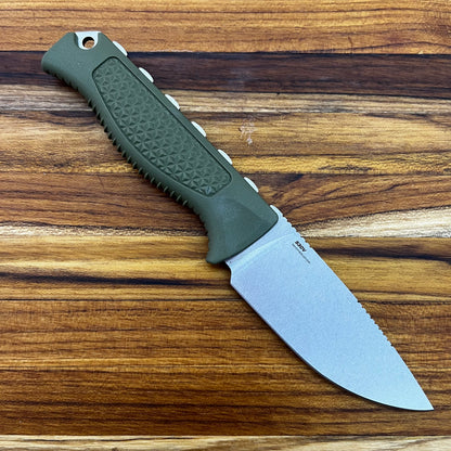 Benchmade Steep Country 3.54" Fixed Blade w/ Dark Olive Textured Handle & Sheath