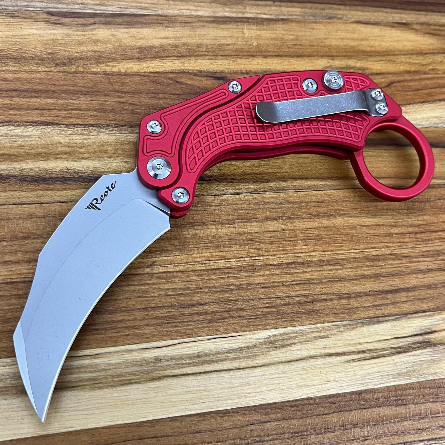 Reate EXO-K 3" Stonewash Red Gravity Karambit w/ Trainer Knife
