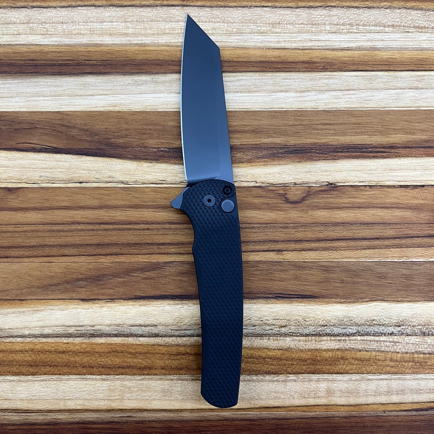 Pro-Tech Malibu 3.25" Flipper w/ DLC Blade and Textured Black Handle