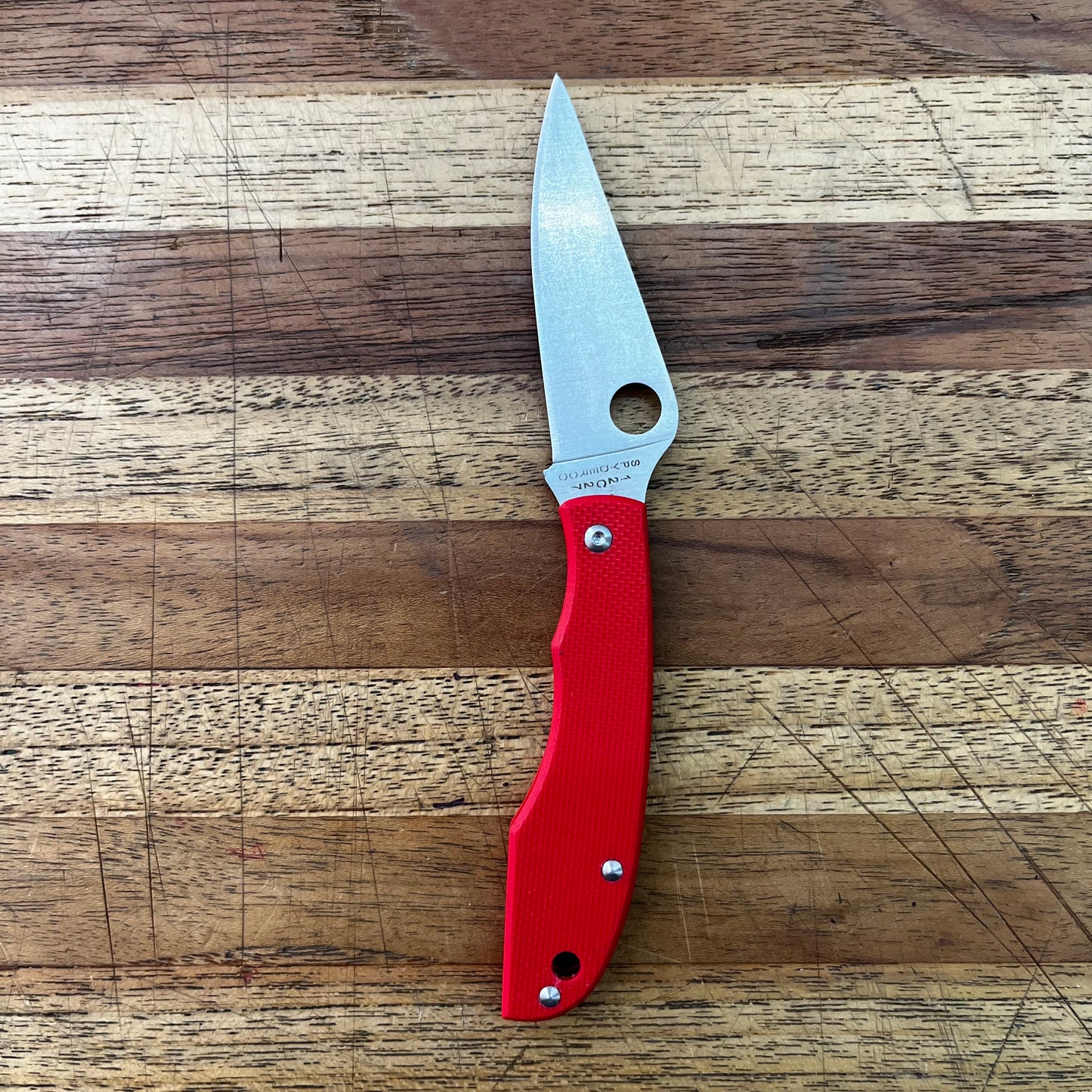 Spyderco Grasshopper 2" Folding Knife w/ Red Handle