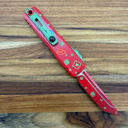 Microtech Signature Series UTX-85 GEN IV T/E 3.11" OTF Auto w/ St. Patrick's Day Handle