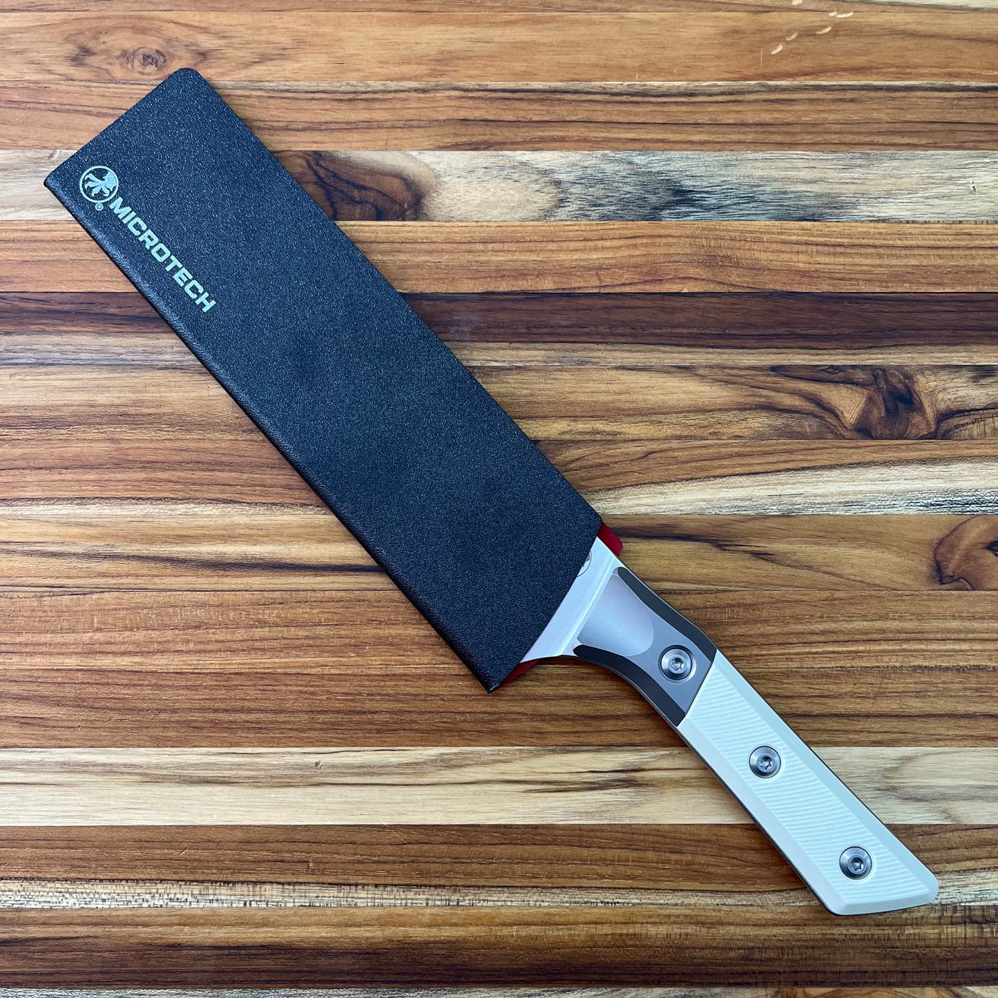 Microtech Culinary 8" Chef's Knife w/ Titanium Bolster & Ivory G10 Handle