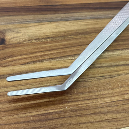 *DISCONTINUED* Mercer Tool Precision Plus 11.75” Satin Plating Tongs w/ Curved Tip