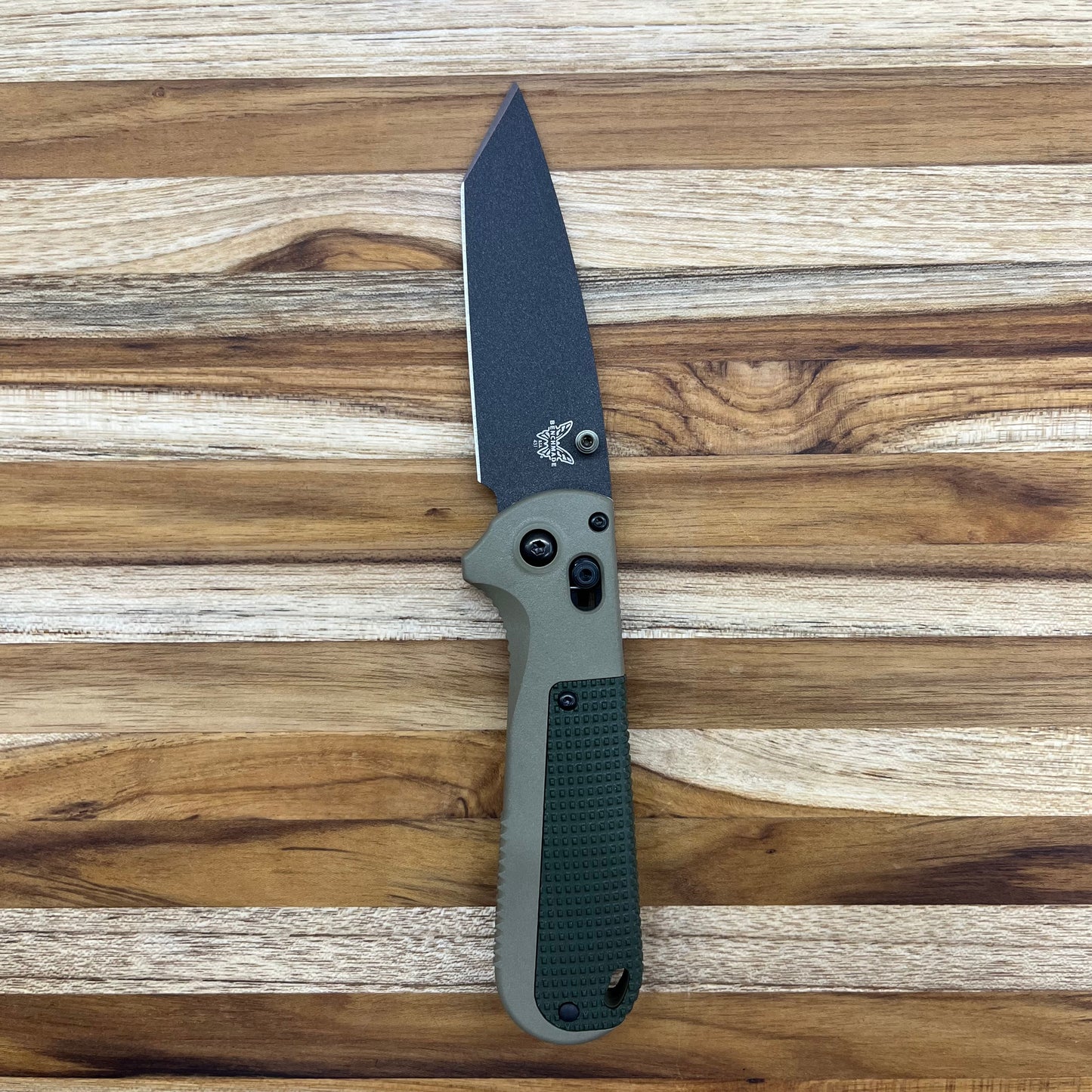 Benchmade Redoubt 3.5" Folding Knife w/ Ranger Green Grivory Handle