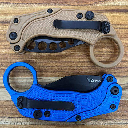 Reate EXO-K 3" PVD Blue Gravity Karambit w/ Trainer Knife
