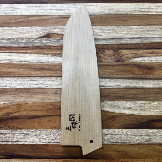 Mcusta Zanmai Natural Wood 180mm (7") Santoku Saya w/ Pin