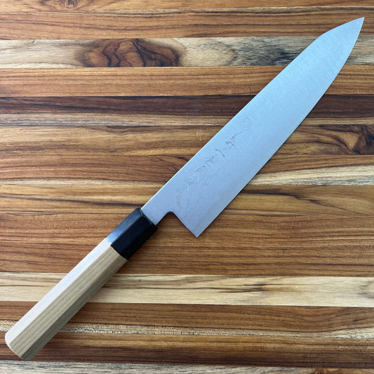 Kikuichi Kasumi Aoko Blue Carbon Damascus 240mm (9.5") Gyuto w/ K-Tip
