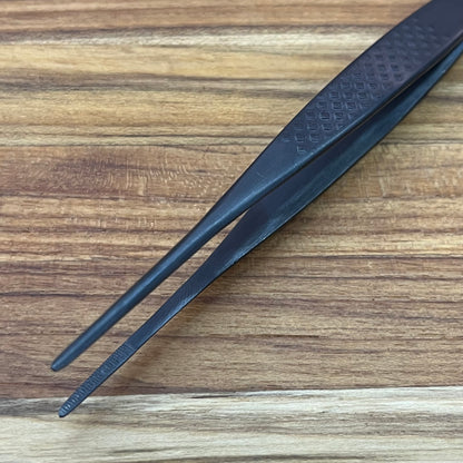 *DISCONTINUED* Mercer Tool Precision Plus 6.25" Matte Black Straight Plating Tong w/Fine Tip