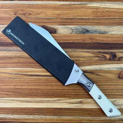 Microtech Culinary 8" Chef's Knife w/ Titanium Bolster & Ivory G10 Handle