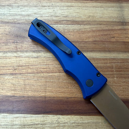 Pro-Tech *Limited Edition* Duke 2 2.75" Auto w/ Tan PVD & Navy Blue Aluminum Handle