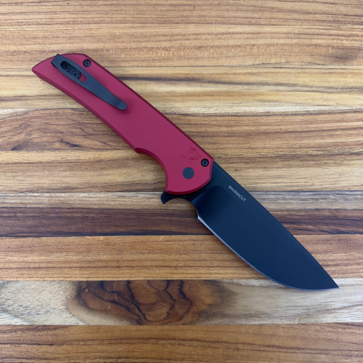 Pro-Tech Mordax 3.5" Flipping Knife w/ Black DLC Blade & Red Aluminum Handle