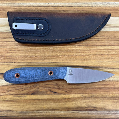 Patterson Forge 70mm (2.75") Fixed Blade w/ Denim Micarta Handle