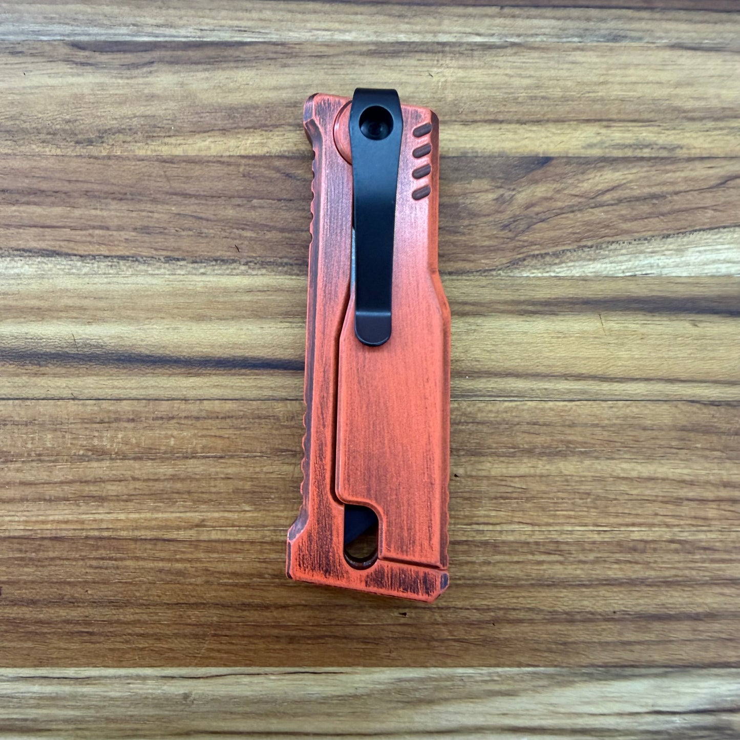 Reate Exo-U Gravity 2.5" Utility Knife w/ Distressed Orange Handle