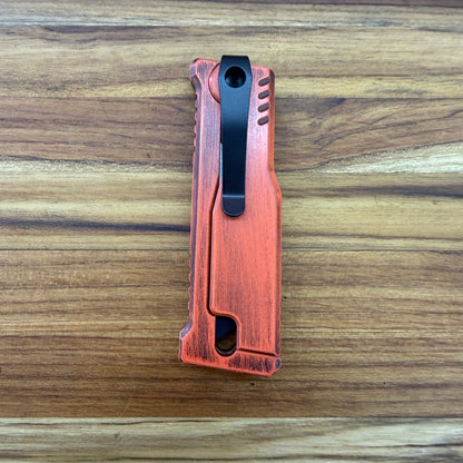 Reate Exo-U Gravity 2.5" Utility Knife w/ Distressed Orange Handle