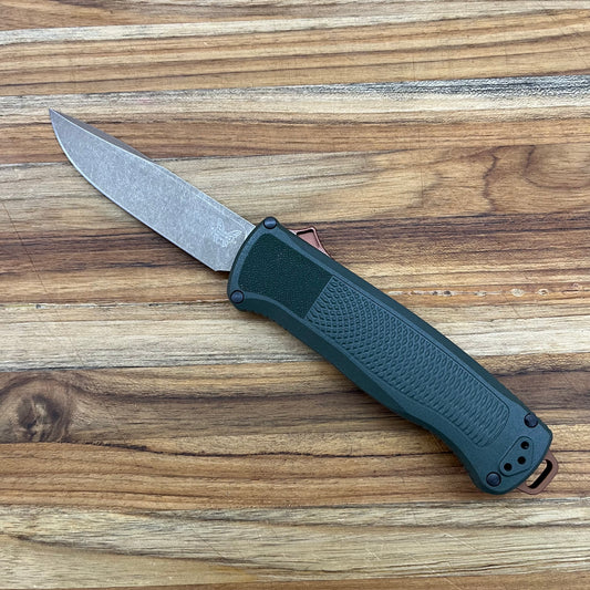 Benchmade Shootout 3.5" OTF w/ Taiga Green Grivory Handle