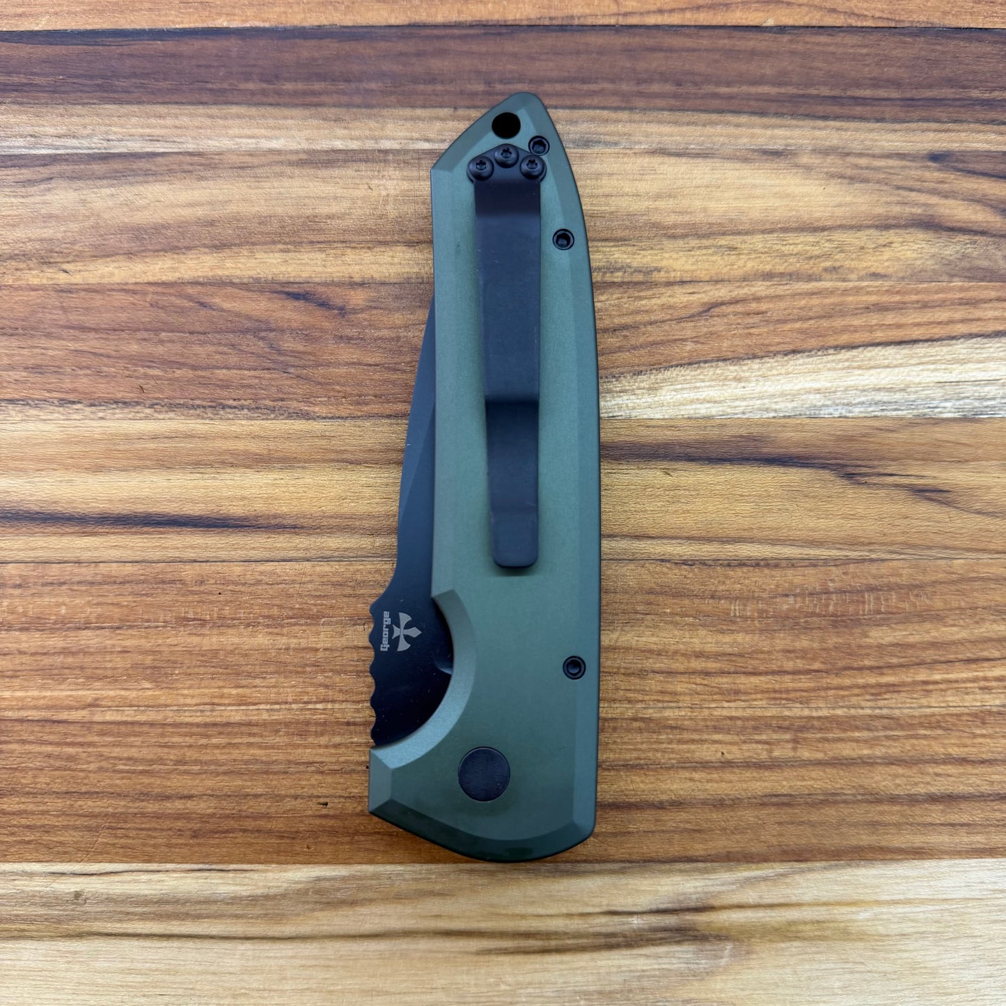 Pro-Tech Les George Rockeye 3.5" Auto w/ Black DLC Blade & Green Aluminum Handle