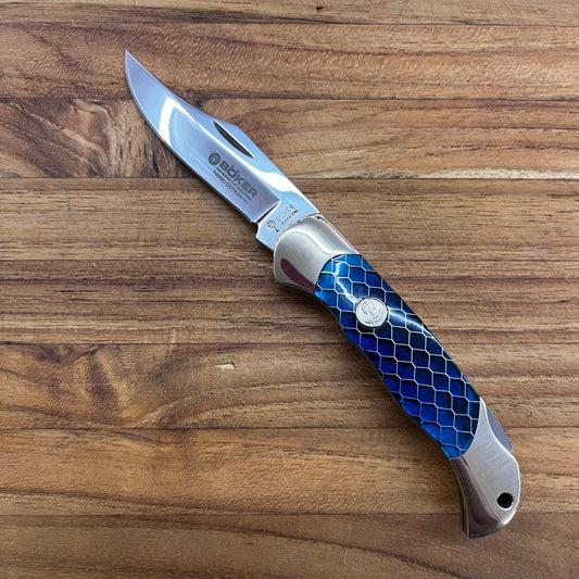 Boker Boyscout 3" Blue Honeycomb