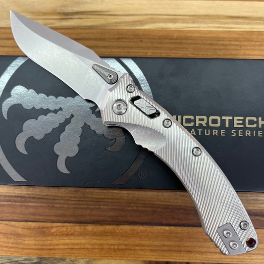 Microtech Marfione Select Amphibian Mini 3.25" Folding Knife w/ RAM-LOK & Purple Accented Titanium Handle