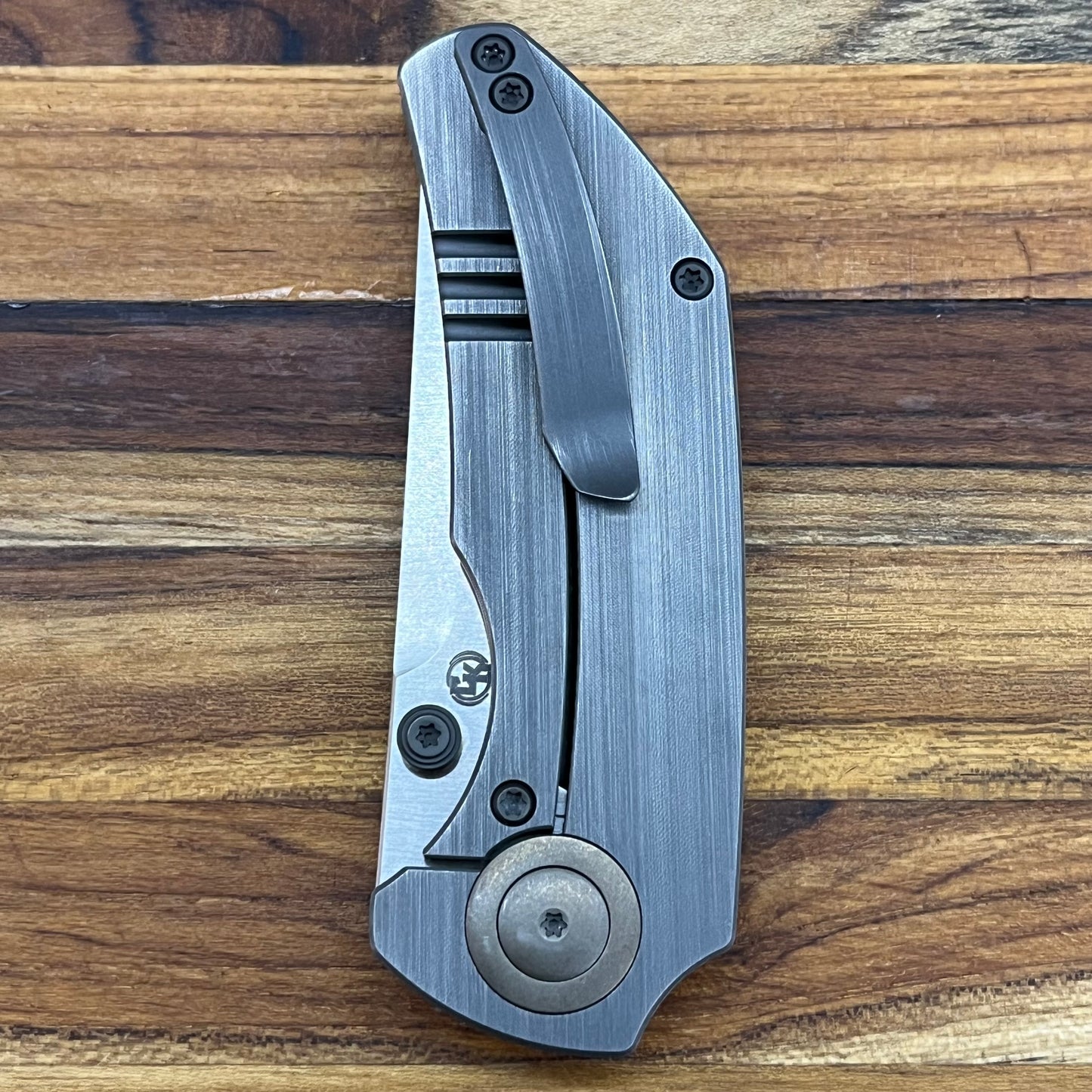 We Knife Thug 2.69" Folding Knife w/ Compound Tanto Blade & Grey Titanium Handle
