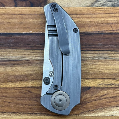 We Knife Thug 2.69" Folding Knife w/ Compound Tanto Blade & Grey Titanium Handle