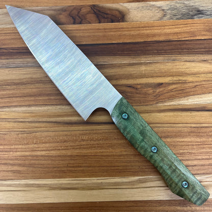 Meglio Blade Show Semi-Custom 6.5" Satin Kiritsuke w/ Green Mango Handle