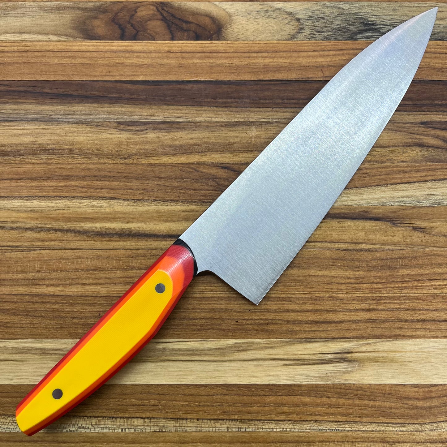 Patterson Forge Semi-Custom 200mm (8") Chef's Knife w/ Multicolored G10 Handle