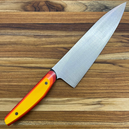 Patterson Forge Semi-Custom 200mm (8") Chef's Knife w/ Multicolored G10 Handle