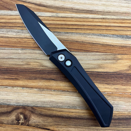 Pro-Tech *Limited Edition* Oligarch 3.25" 2-Tone DLC/Satin Auto w/ Black Aluminum & Mother of Pearl Button