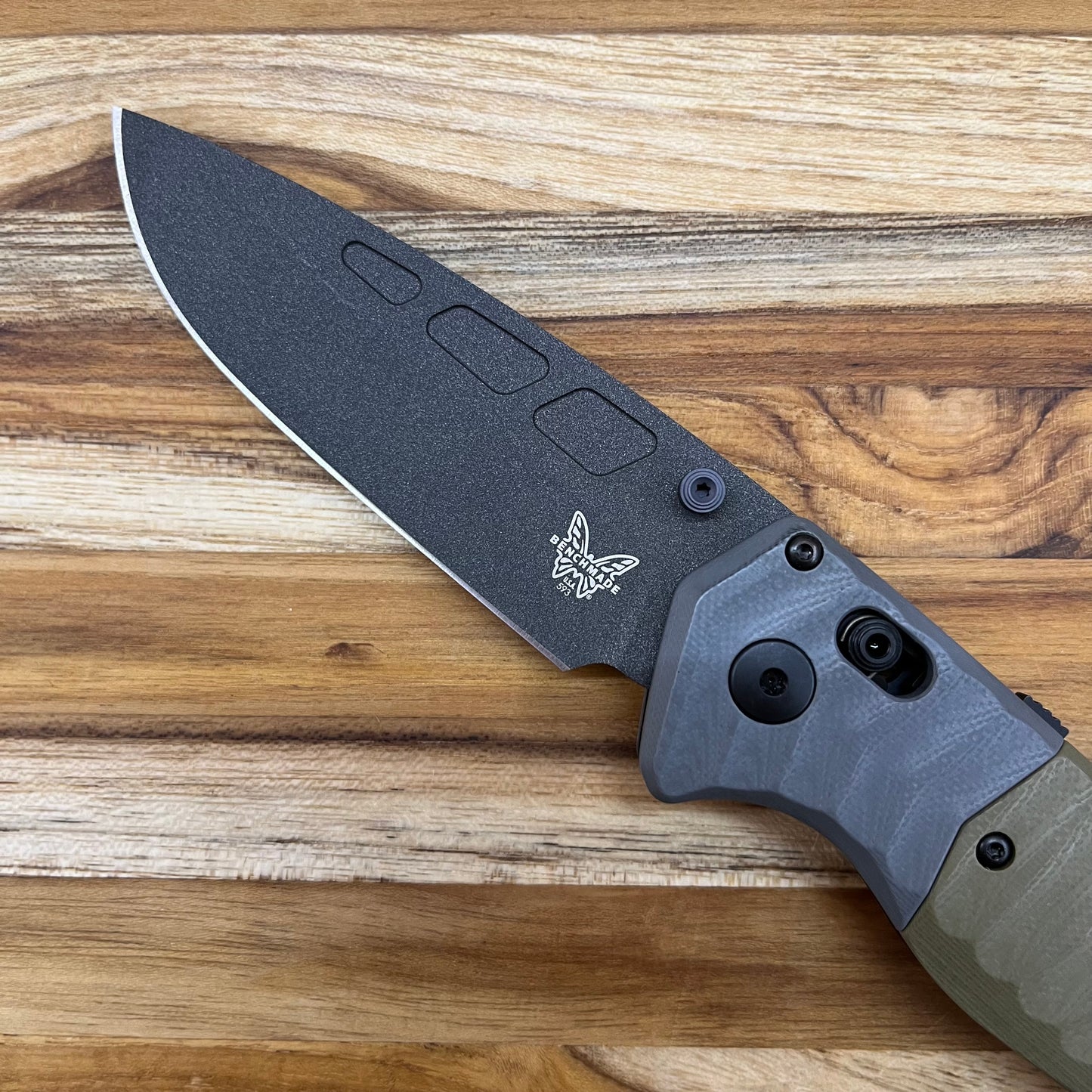 Benchmade PSK 3.5" Folding Knife w/ Gray & OD Green G10 Handle