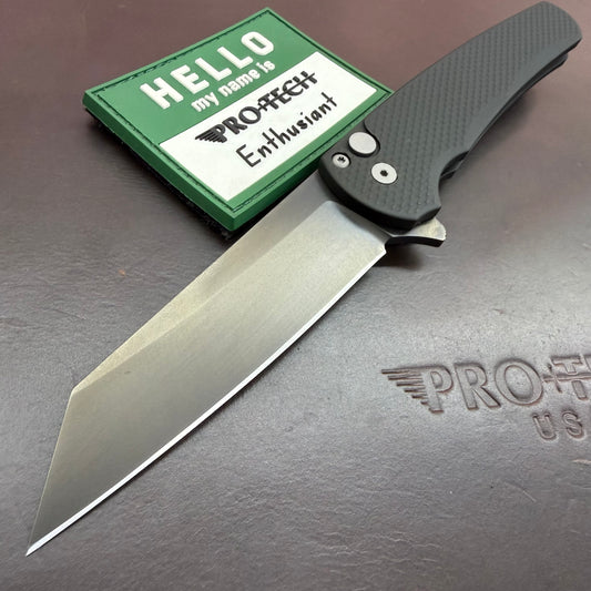 Pro-Tech Malibu 3.25" Flipping Knife w/ Smoke Grey DLC Blade and Textured Green Aluminum Handle
