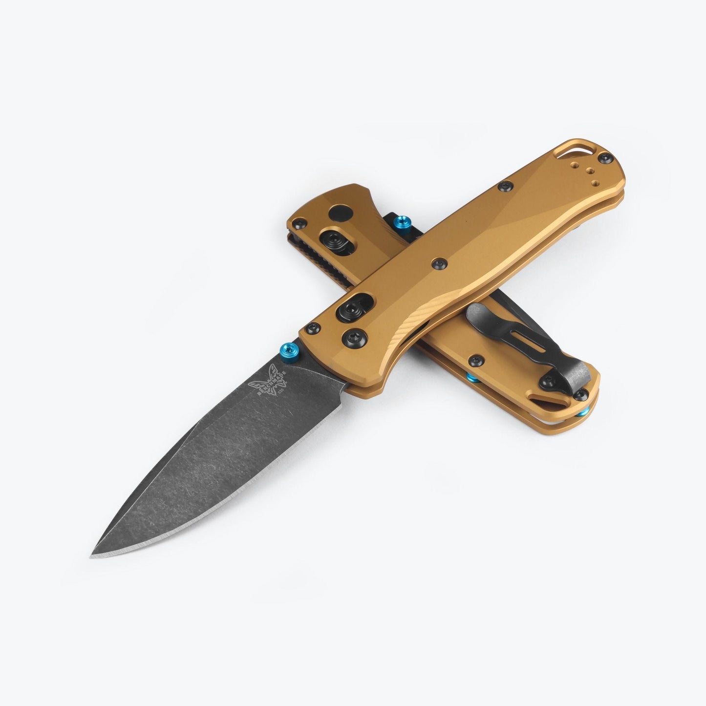 Benchmade Bugout 3.25" Folding Knife w/ Burnt Brass Aluminum Handle